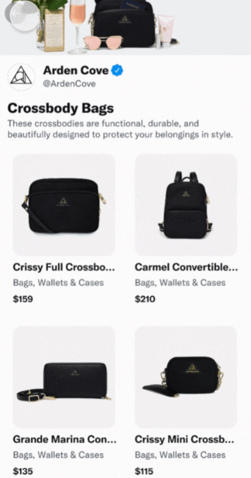 User Arden Cove's X Shop showing 4 crossbody bags