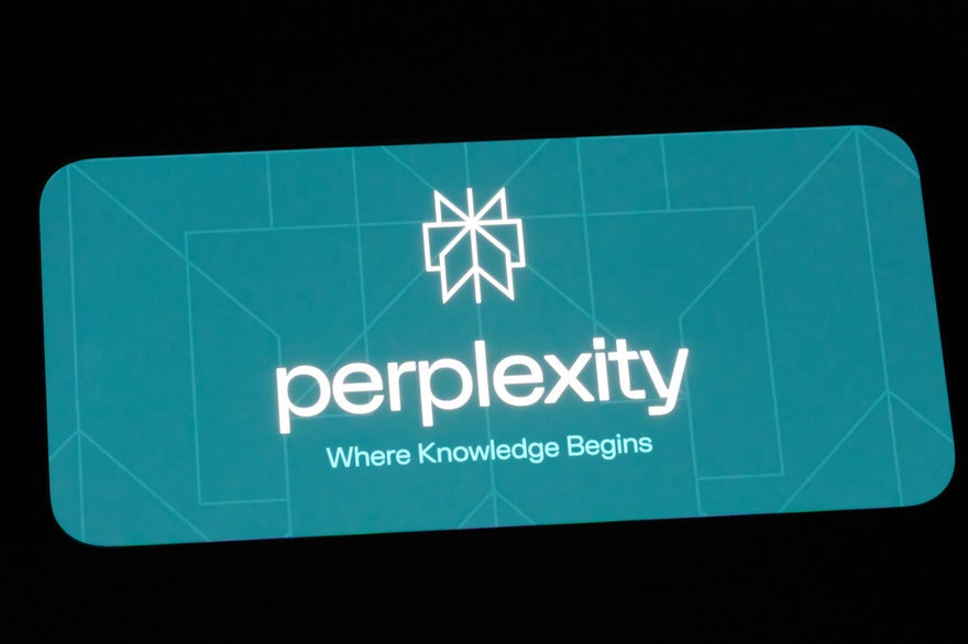 Mobile screen showing Perplexity AI logo