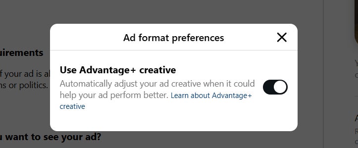 ad format preferences
