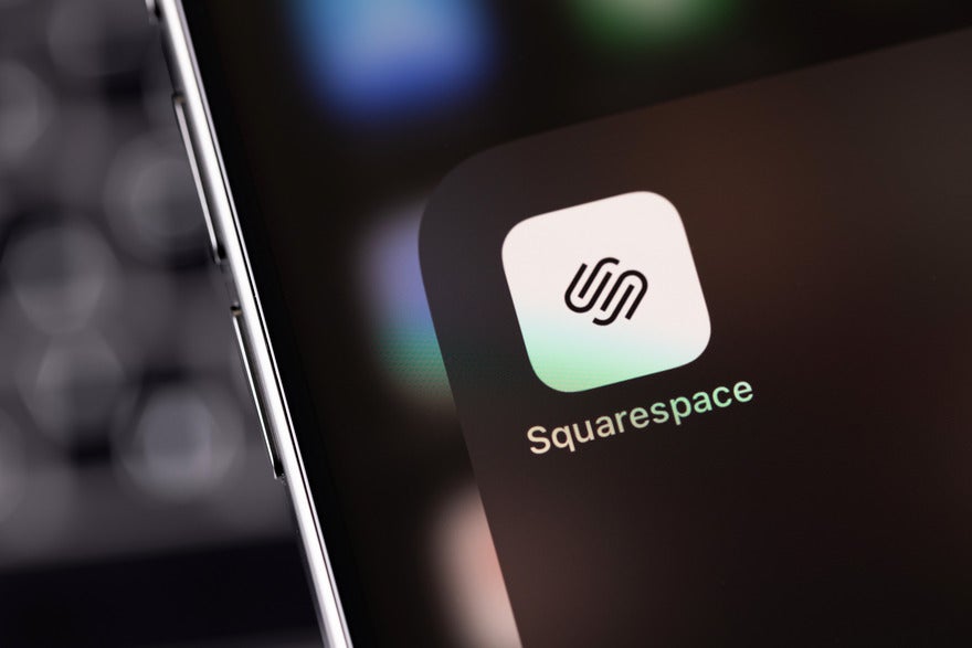Squarespace app logo on a phone