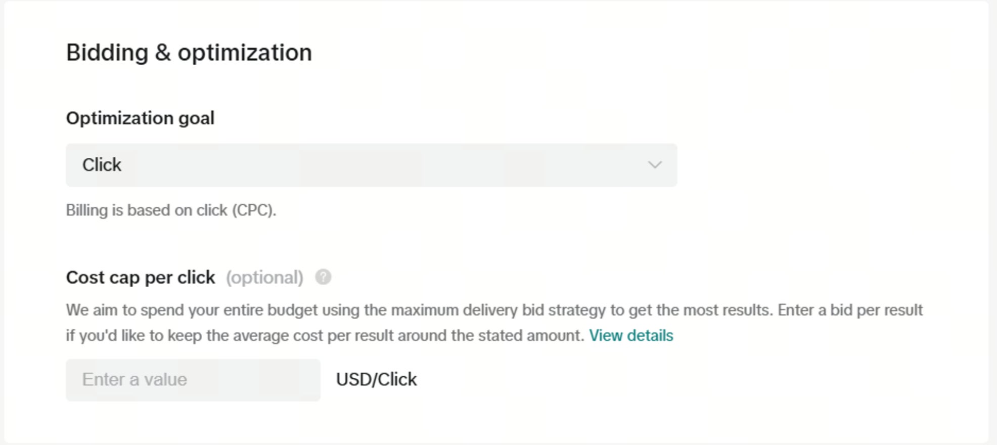 tiktok ad bidding options