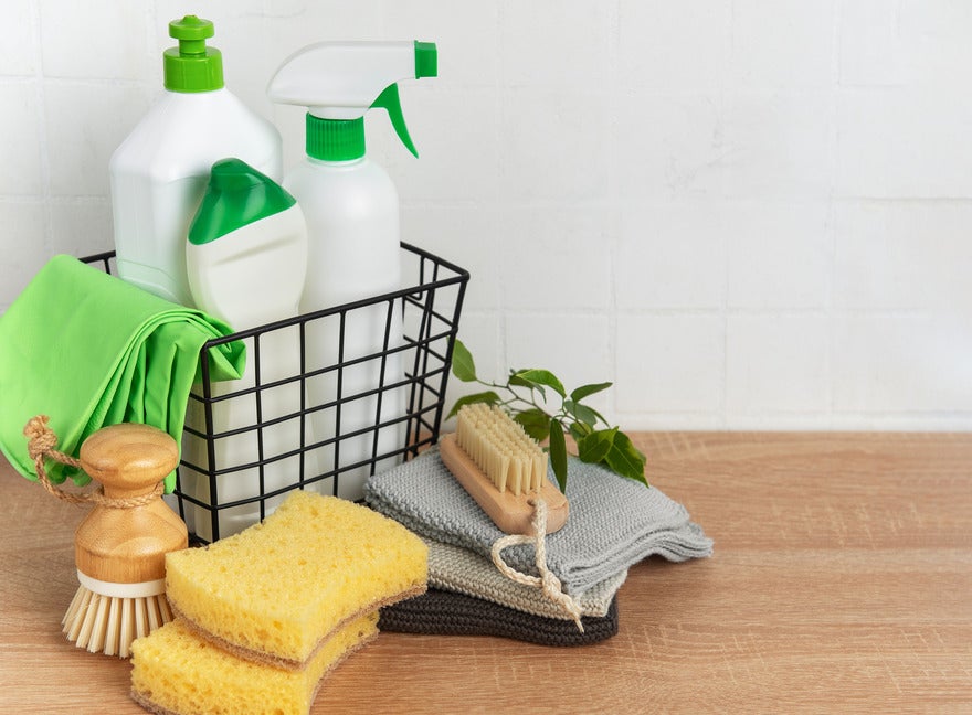 Cleaning products on a surface