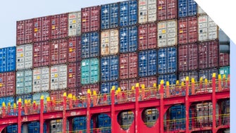 Shipping containers stacked up