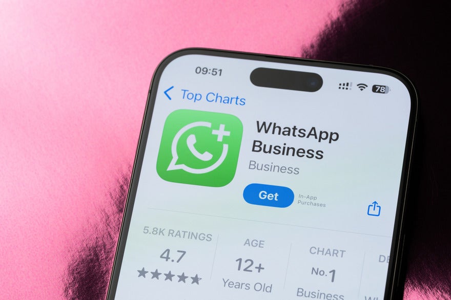 Phone screen showing WhatsApp Business page in app store