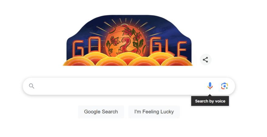 Google search with voice search button