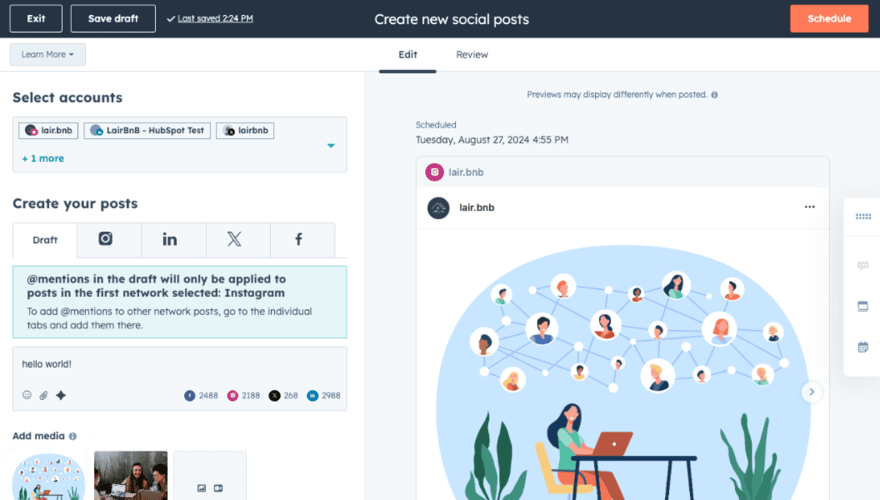HubSpot social media tools