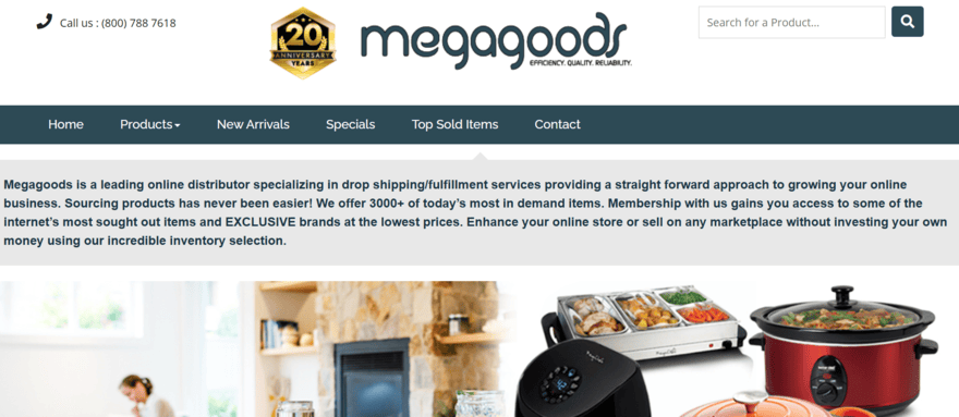 Megagoods homepage