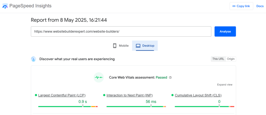 Insights from Google's PageSpeed Insights