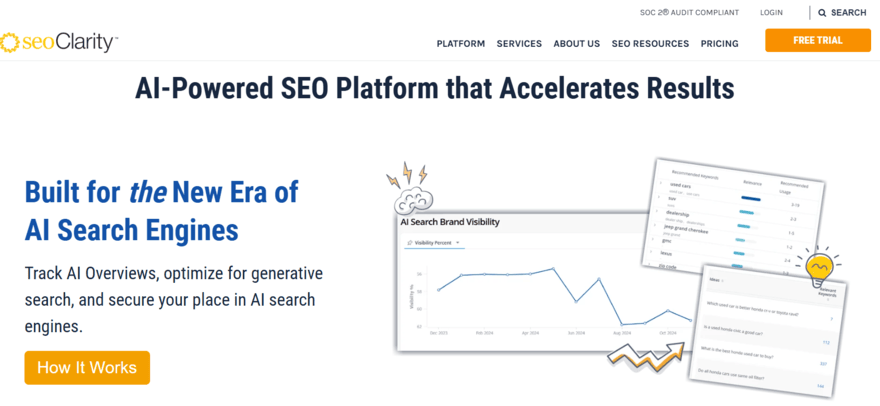 seoClarity homepage