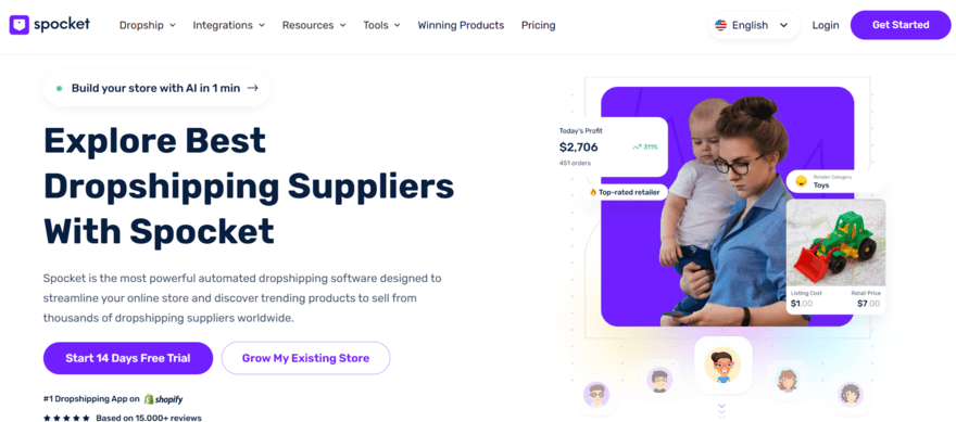 Spocket homepage