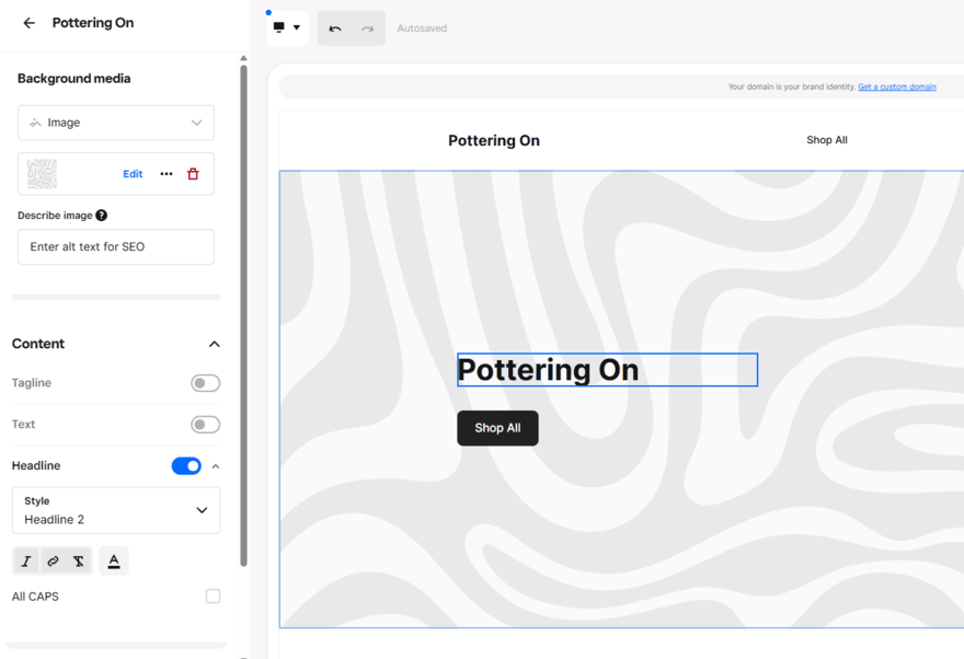 Square website editor