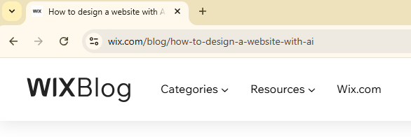 Wix URL example for a blog post